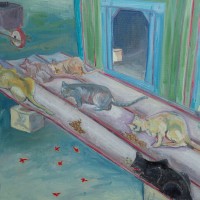 Caulker Cats (2016)• 12" x 12" • Oil on Canvas • $150
