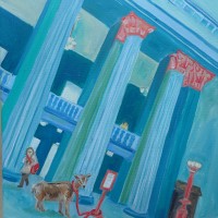 Do Not Leave Your Goats Unattended: Union Station, Chicago (2016)• 12" x 12" • Oil on Canvas • SOLD