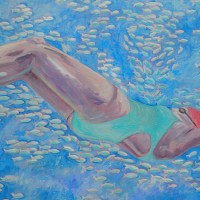 Swims with Fishes (2015) • 18"x24" • Oil on Panel •$4250